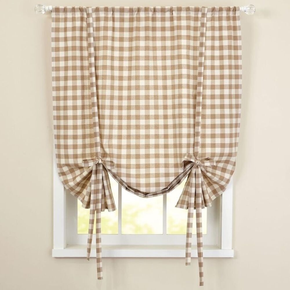 Sweet Home Collection Panel Treatment Kitchen Window Curtain Shade, 63", Taupe